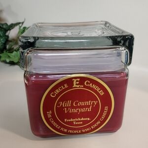 Circle E Candle Hill Country Vineyard  28 oz Square Glass Fredericksburg TX